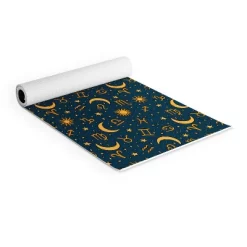 Doodle By Meg Zodiac Sun Star Print Navy (6mm) 70" X 24" Yoga Mat - Society6