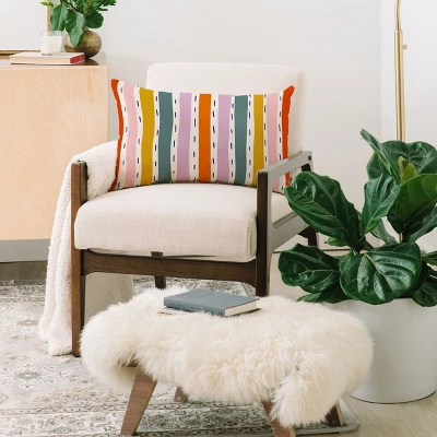 Lane And Lucia Rainbow Stripes And Dashes Oblong Throw Pillow - Society6 3 Lane And Lucia Rainbow Stripes And Dashes Oblong Throw Pillow - Society6