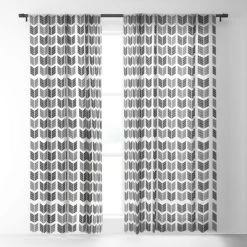 Avenie Boho Arrows Black 96" X 50" Single Panel Sheer Window Curtain - Society6