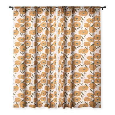 Alison Janssen Boho Poppies Single Panel Sheer Window Curtain - Society6 4 Alison Janssen Boho Poppies Single Panel Sheer Window Curtain - Society6 - Image 2
