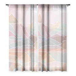Sewzinski Pastel Mountains Single Panel Sheer Window Curtain - Society6 -Society6 GUEST 26058f96 773f 429b 8740 09cc90dfb7da