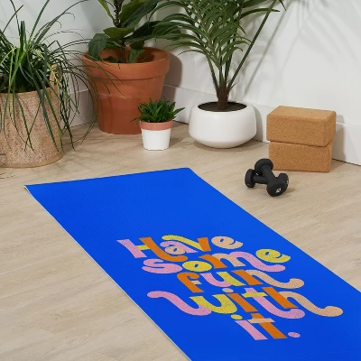 Rhianna Marie Chan Have Some Fun With It Blue (6mm) 70" X 24" Yoga Mat - Society6 4 Rhianna Marie Chan Have Some Fun With It Blue (6mm) 70" X 24" Yoga Mat - Society6 - Image 2