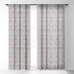 Alison Janssen Hand Drawn Deco Single Panel Sheer Window Curtain - Society6