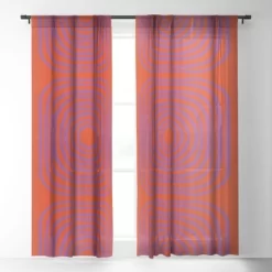 SunshineCanteen LISBOA Orange Single Panel Sheer Window Curtain - Society 6