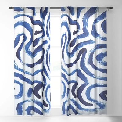 Dan Hobday Art Blue Minimal Single Panel Sheer Window Curtain - Society6 3 Dan Hobday Art Blue Minimal Single Panel Sheer Window Curtain - Society6