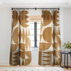 Alisa Galitsyna Woodblock Pattern Single Panel Sheer Window Curtain - Society 6 -Society6 GUEST 62505bc0 a56a 4827 a7e8 fd4b3ae83953
