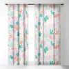 Avenie Matisse Inspired Shapes Pastel Single Panel Sheer Window Curtain - Society6
