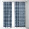 Avenie Grid Pattern Navy 64" X 50" Single Panel Sheer Window Curtain - Society6