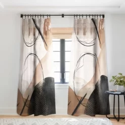 Sheila Wenzel Ganny Minimalist Black Gold Single Panel Sheer Window Curtain - Society6 -Society6 GUEST 6ab0132c d61c 4f05 836d 2419060dff3c
