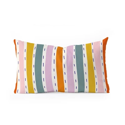 Lane And Lucia Rainbow Stripes And Dashes Oblong Throw Pillow - Society6 4 Lane And Lucia Rainbow Stripes And Dashes Oblong Throw Pillow - Society6 - Image 2