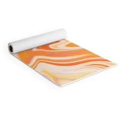 Sunshinecanteen Orange Marble (6mm) 24" X 70" Yoga Mat - Society6