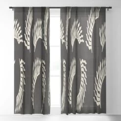 Lola Terracota When The Leaves Become Wings Single Panel Sheer Window Curtain - Society6