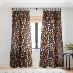 Avenie Mushroom Medley Pattern Single Panel Sheer Window Curtain - Society6 -Society6 GUEST 7e2619d4 9430 406a 8e6e 185a1b797800