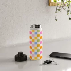 Iveta Abolina Eclectic Checker Check Cream Water Bottle - Society6 -Society6 GUEST 80a70c34 08c4 4cde b0d3 95645b439fd5