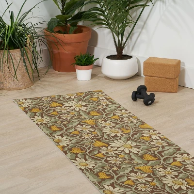 Sewzinski Retro Flowers On Brown (6mm) 24" X 70" Yoga Mat - Society6 4 Sewzinski Retro Flowers On Brown (6mm) 24" X 70" Yoga Mat - Society6 - Image 2