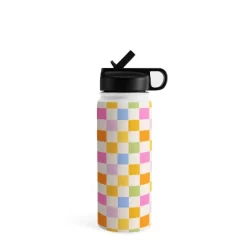 Iveta Abolina Eclectic Checker Check Cream Water Bottle - Society6 -Society6 GUEST 8e9f5778 6ae3 4c4b 8740 a0f05e5ca701