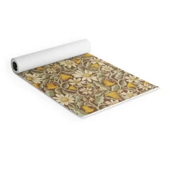 Sewzinski Retro Flowers On Brown (6mm) 24" X 70" Yoga Mat - Society6
