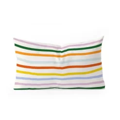 Lane And Lucia Retro Rainbow Stripe Oblong Throw Pillow - Society6 -Society6 GUEST 95ba8b70 0d71 44b6 9464 e14bb1bd64ff