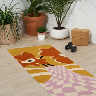Miho Checkered Retro Flower Pot (6mm) 70" X 24" Yoga Mat - Society6 4 Miho Checkered Retro Flower Pot (6mm) 70" X 24" Yoga Mat - Society6 - Image 2