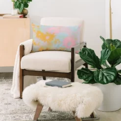 SunshineCanteen Gentle Flowers Oblong Throw Pillow - Society6