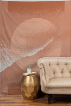 Lola Teracotta Minimalistic Teracotta Grainy Tapestry - Society6