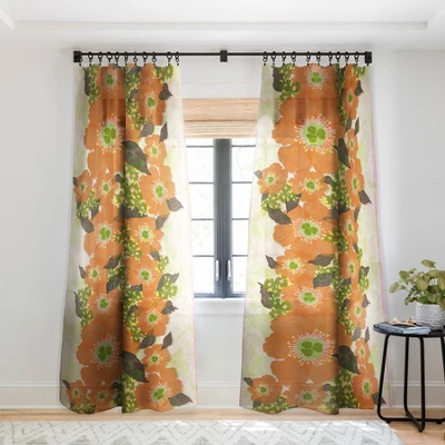 Sewzinski Retro Orange Flowers Single Panel Sheer Window Curtain - Society6 8 Sewzinski Retro Orange Flowers Single Panel Sheer Window Curtain - Society6 - Image 6