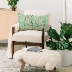 Pimlada Phuapradit Green Garden 02 Oblong Throw Pillow - Society6