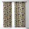Alisa Galitsyna Florals On Olive Background Single Panel Sheer Window Curtain - Society 6