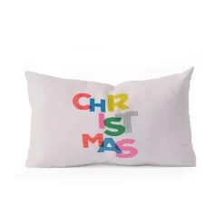Showmemars Christmas Colorful Typography Oblong Throw Pillow - Society6 -Society6 GUEST c6027e4f fae9 4b85 97ea 97dda50a995b