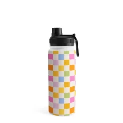 Iveta Abolina Eclectic Checker Check Cream Water Bottle - Society6 -Society6 GUEST c748b766 3726 4c56 a0d5 ffd8e45e99c2