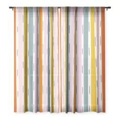 Lane And Lucia Rainbow Stripes And Dashes Single Panel Sheer Window Curtain - Society6 -Society6 GUEST ced273d6 0301 4e08 84ac fb5d72871900