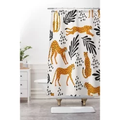 Cheetah Shower Curtain Art By BlueLeLa - Society6
