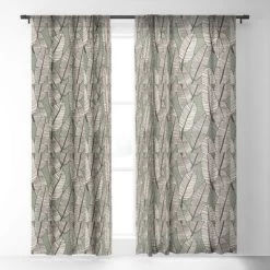 Alisa Galitsyna Tropical Banana Leaves Pattern Single Panel Sheer Window Curtain - Society 6