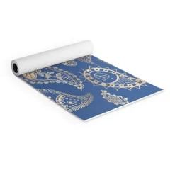 Cynthia Haller Classic Blue And Gold Paisley (6mm) 70" X 24" Yoga Mat - Society6