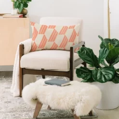 SunshineCanteen Minimalist Pink Hex Tile Oblong Throw Pillow - Society6