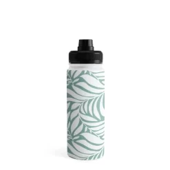 Heather Dutton Flowing Leaves Seafoam Water Bottle - Society6