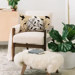 Heather Dutton Ravens Call Natural Oblong Throw Pillow - Society6