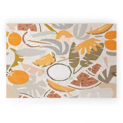 Evamatise Tiki Picnic Mid Century Modern Looped Vinyl Welcome Mat - Society6 -Society6 GUEST ecbc3b31 bcad 4df0 a2fa 696f4c28c43d