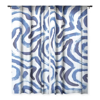 Dan Hobday Art Blue Minimal Single Panel Sheer Window Curtain - Society6 4 Dan Hobday Art Blue Minimal Single Panel Sheer Window Curtain - Society6 - Image 2