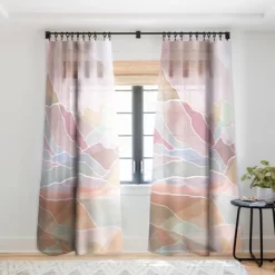 Sewzinski Pastel Mountains Single Panel Sheer Window Curtain - Society6 -Society6 GUEST fe687467 11ad 414c 8e67 321990441d1d