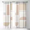 BohomadicStudio Geometric Shapes In Creme And Soft Pink Single Panel Sheer Window Curtain - Society 6